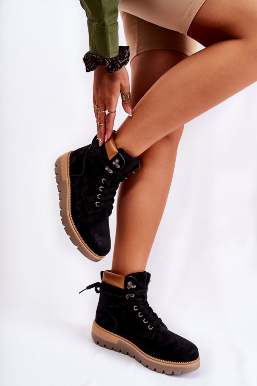 Leather Booties On The Platform Black... Leather Booties On The Platform Black...