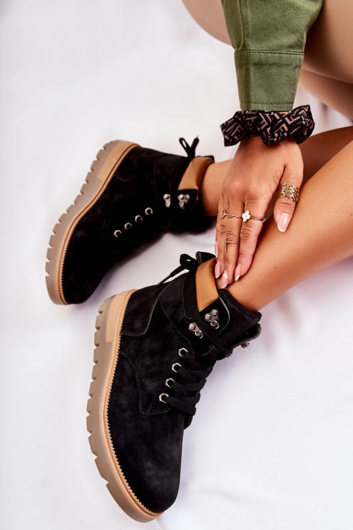 Leather Booties On The Platform Black... Leather Booties On The Platform Black...