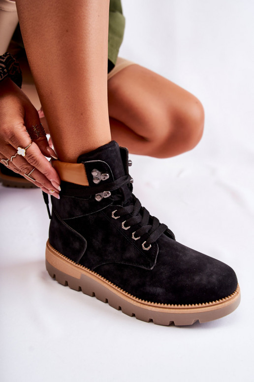 Leather Booties On The Platform Black... Leather Booties On The Platform Black...