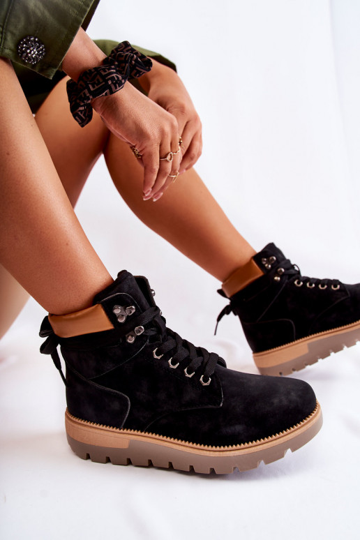 Leather Booties On The Platform Black... Leather Booties On The Platform Black...
