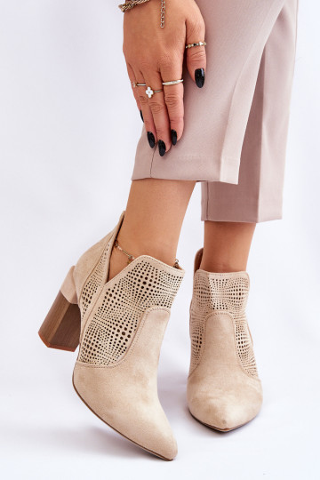 Openwork Suede High Heel...