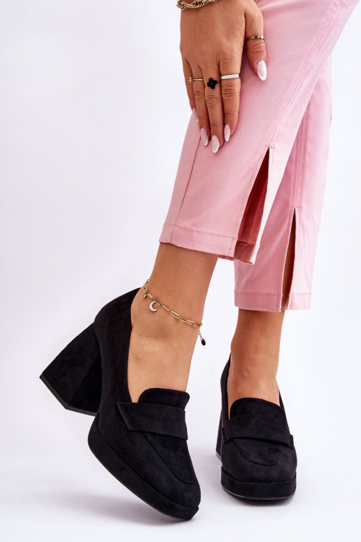 Suede Pumps On A Chunky Heel And...
