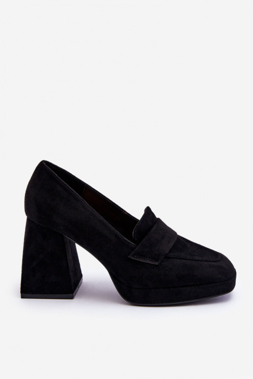 Suede Pumps On A Chunky Heel And...
