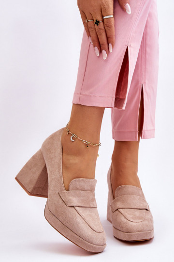 Suede Pumps On A Chunky...