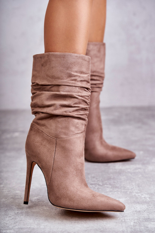 Women's Wrinkled Boots Boots Brown... Women's Wrinkled Boots Boots Brown...