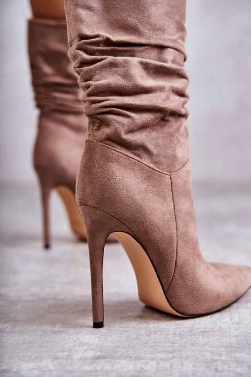 Women's Wrinkled Boots Boots Brown... Women's Wrinkled Boots Boots Brown...