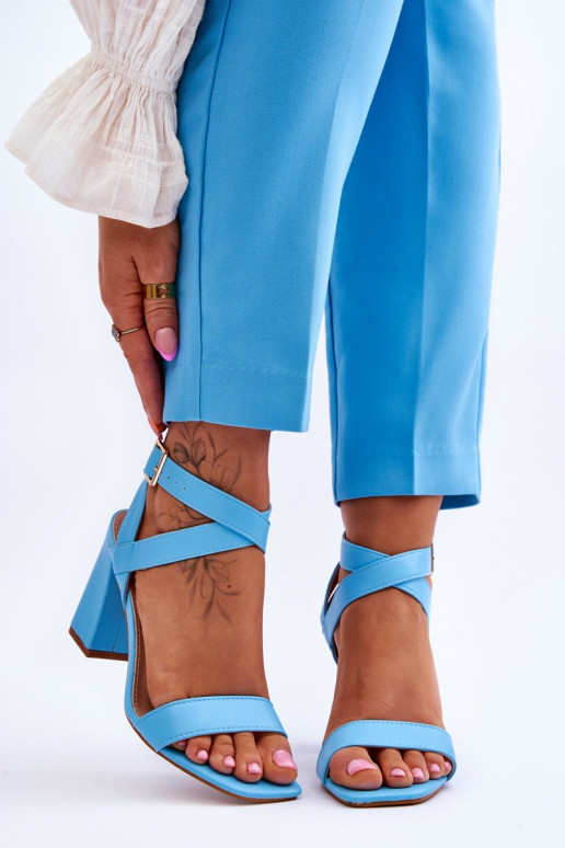 Elegant Sandals On A Block Heel Light... Elegant Sandals On A Block Heel Light...