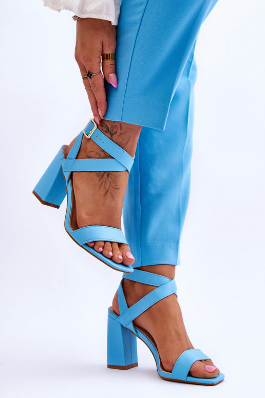 Elegant Sandals On A Block Heel Light... Elegant Sandals On A Block Heel Light...