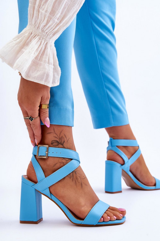 Elegant Sandals On A Block Heel Light... Elegant Sandals On A Block Heel Light...