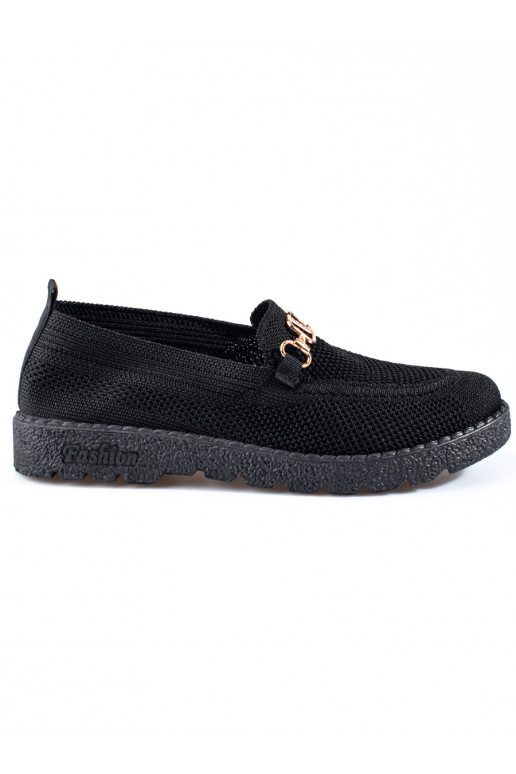 Textile Women's moccasins Shelovet black Textile Women's moccasins Shelovet black