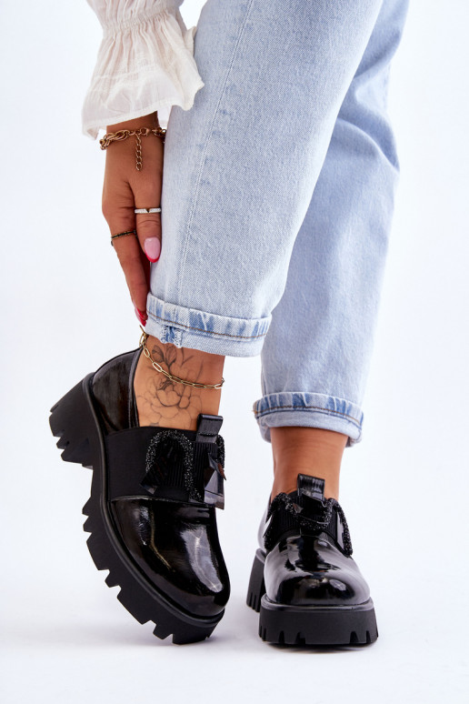 Lacquered Shoes With Ornaments Black... Lacquered Shoes With Ornaments Black...