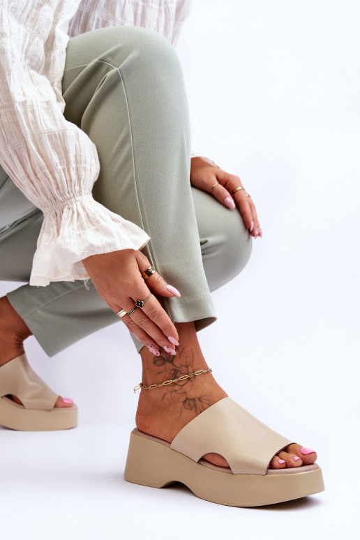 Women's Leather Platform Sandals... Women's Leather Platform Sandals...