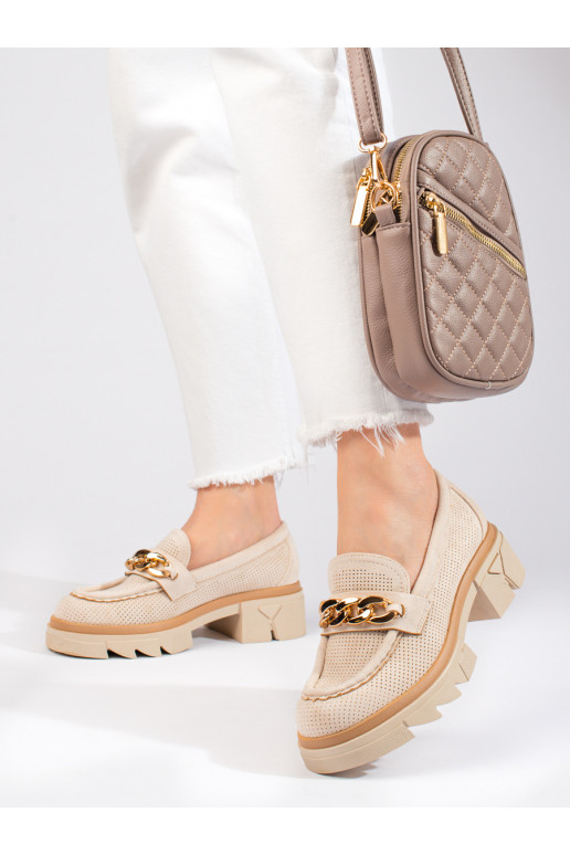 suede Women's moccasins  Shelovet light beige