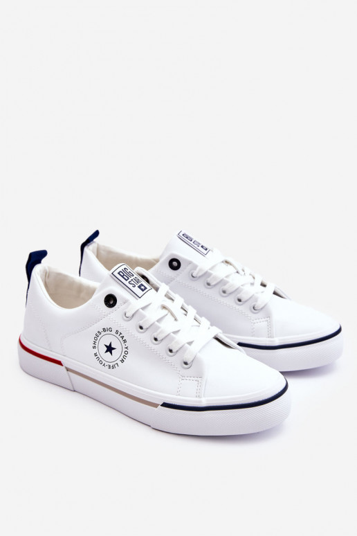 Men's Leather Sneakers Big Star White