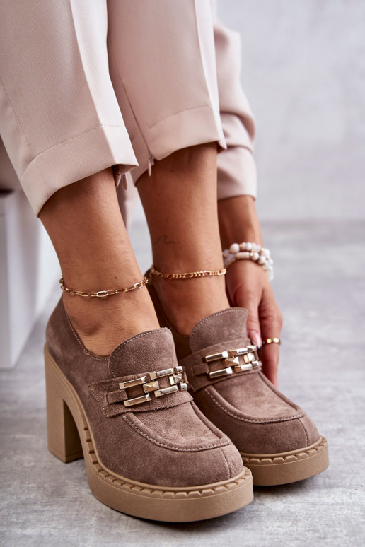 Suede shoes on a massive post Beige... Suede shoes on a massive post Beige...