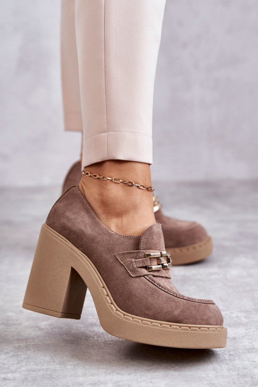 Suede shoes on a massive post Beige... Suede shoes on a massive post Beige...