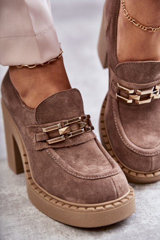 Suede shoes on a massive post Beige... Suede shoes on a massive post Beige...