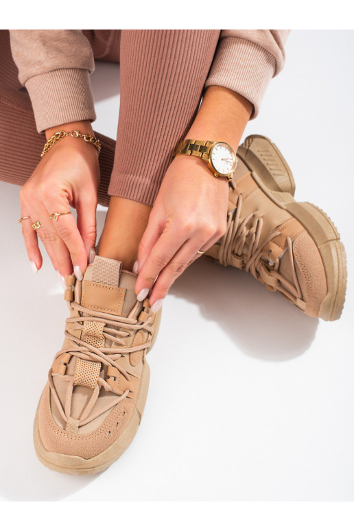 Beige Sneakers model shoes Shelovet