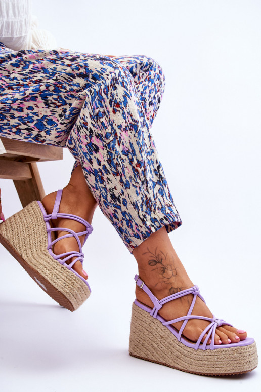 Fashionable Wedge Sandals With Braid Violet Nessia