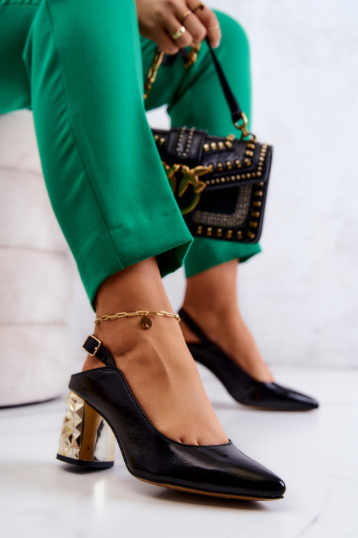 Leather Pumps On A Bar Maciejka Black Leather Pumps On A Bar Maciejka Black