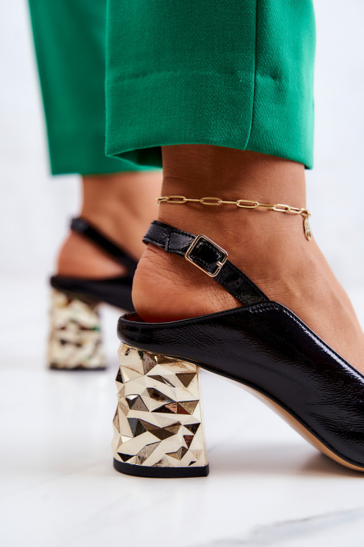 Leather Pumps On A Bar Maciejka Black Leather Pumps On A Bar Maciejka Black