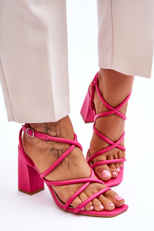 Classic Sandals On High Heel Fuchsia... Classic Sandals On High Heel Fuchsia...