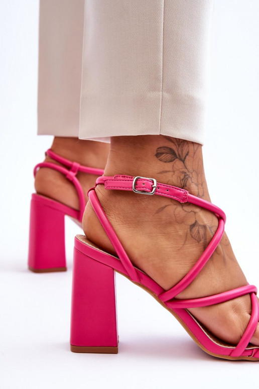 Classic Sandals On High Heel Fuchsia... Classic Sandals On High Heel Fuchsia...