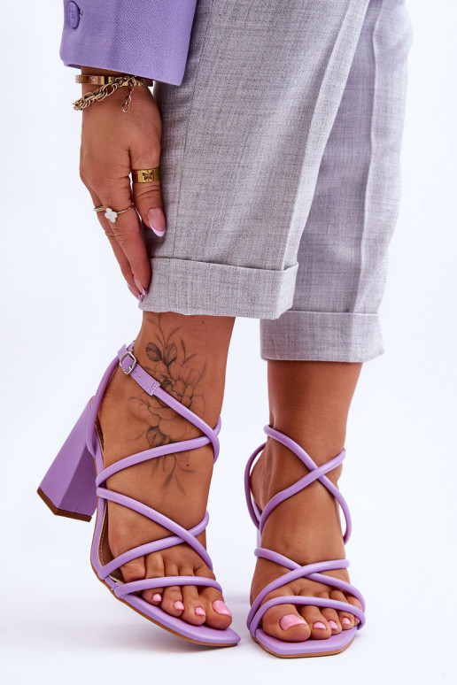 Classic Sandals On High Heel Violet... Classic Sandals On High Heel Violet...