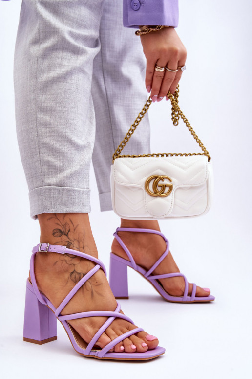Classic Sandals On High Heel Violet... Classic Sandals On High Heel Violet...