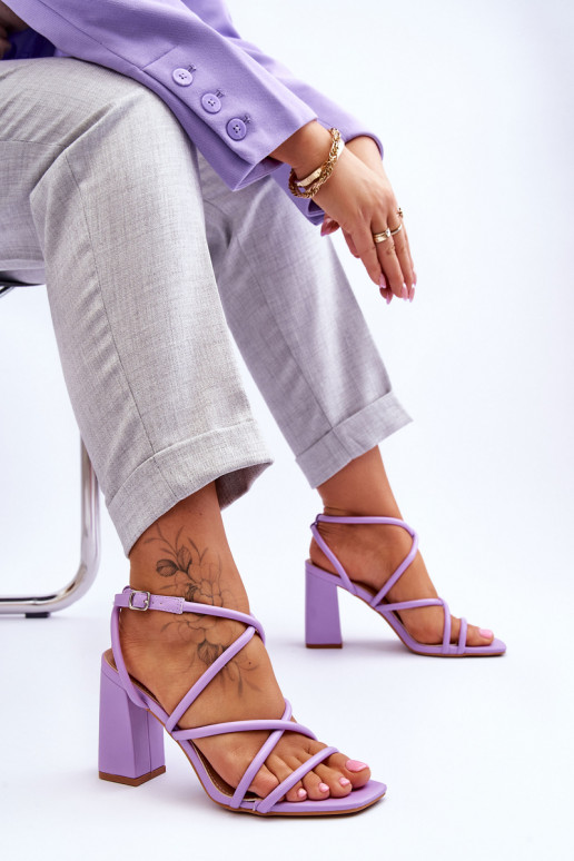 Classic Sandals On High Heel Violet... Classic Sandals On High Heel Violet...