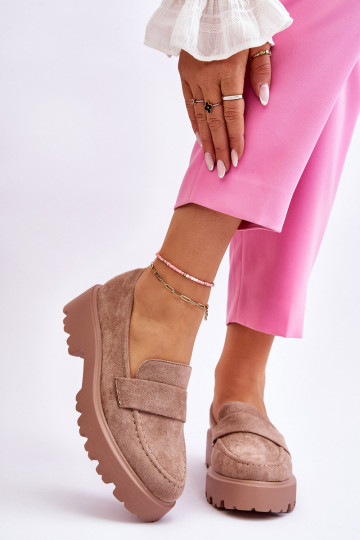 Mokasinai iš zomšos smėlio...