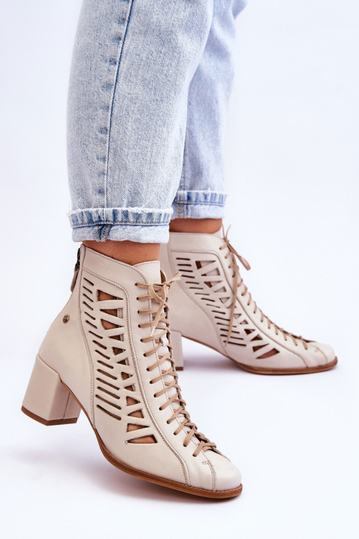 Leather Openwork Boots Maciejka Light... Leather Openwork Boots Maciejka Light...