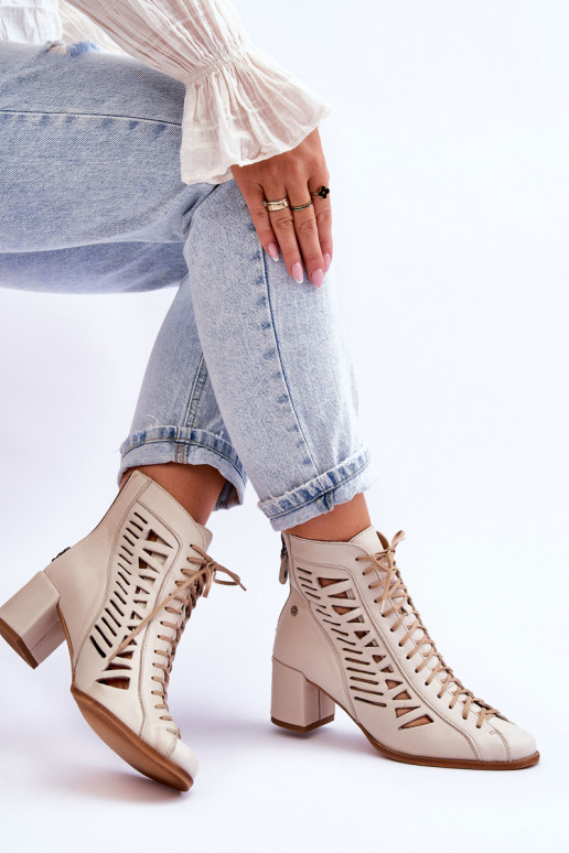 Leather Openwork Boots Maciejka Light... Leather Openwork Boots Maciejka Light...