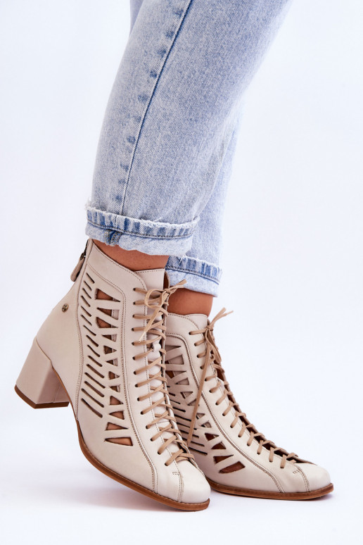 Leather Openwork Boots Maciejka Light... Leather Openwork Boots Maciejka Light...