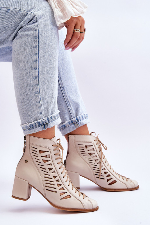 Leather Openwork Boots Maciejka Light... Leather Openwork Boots Maciejka Light...