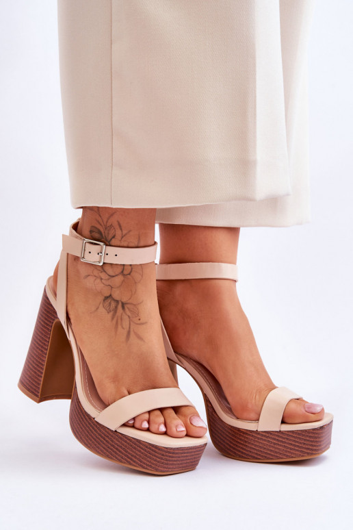 Leather Sandals On A Chunky Platform...