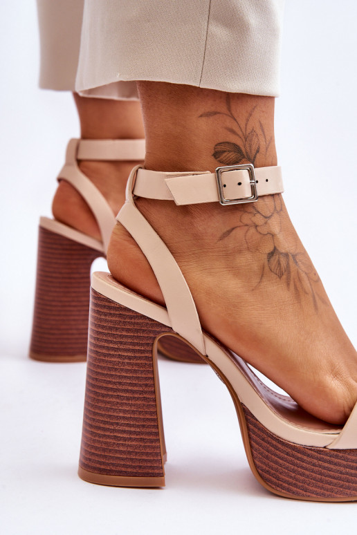 Leather Sandals On A Chunky Platform...