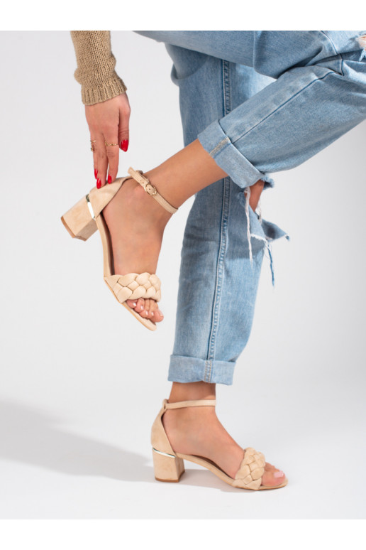 Beige  sandals on the heel Shelovet