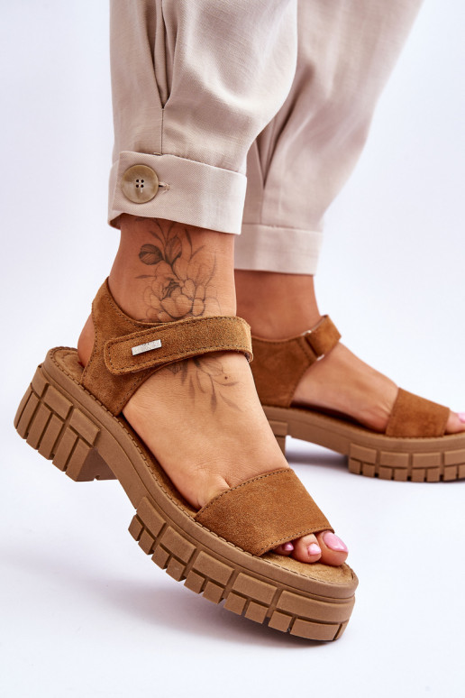 Women's Suede Sandals Big Star  Camels Women's Suede Sandals Big Star  Camels