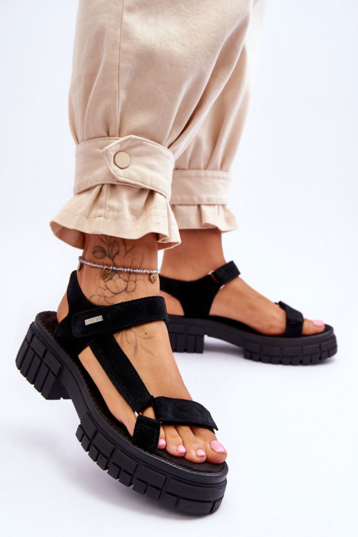 Women's Suede Sandals Big Star Black Women's Suede Sandals Big Star Black
