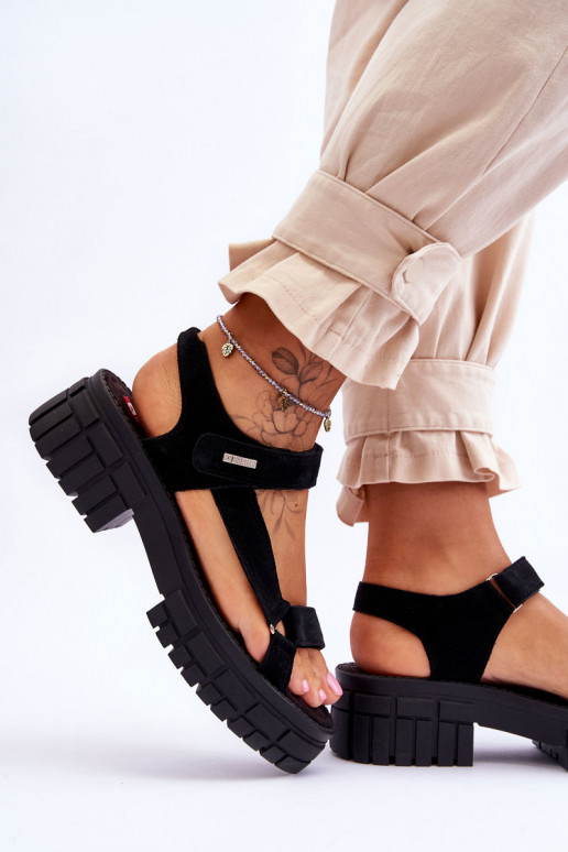 Women's Suede Sandals Big Star Black Women's Suede Sandals Big Star Black