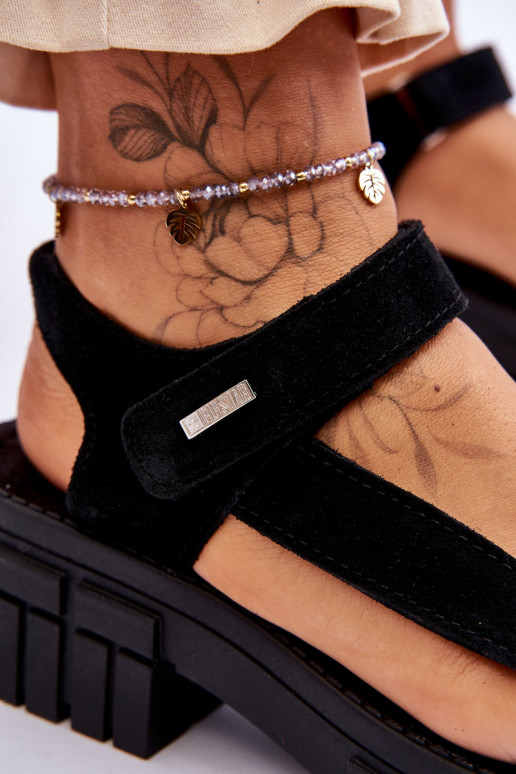 Women's Suede Sandals Big Star Black Women's Suede Sandals Big Star Black