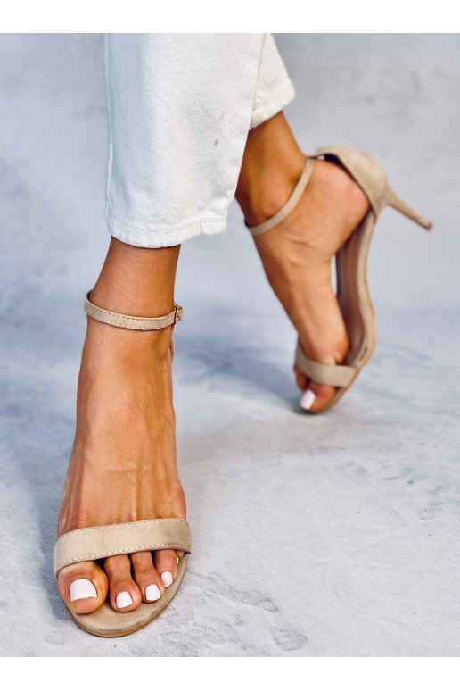 Khaki MICHELLE high-heeled shoes with...