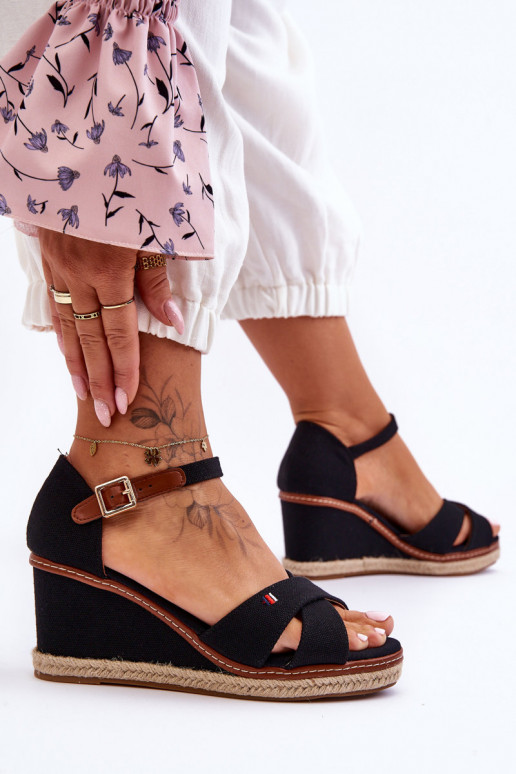 Women's Wedge Sandals Black Janet Women's Wedge Sandals Black Janet