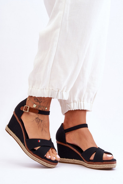 Women's Wedge Sandals Black Janet Women's Wedge Sandals Black Janet