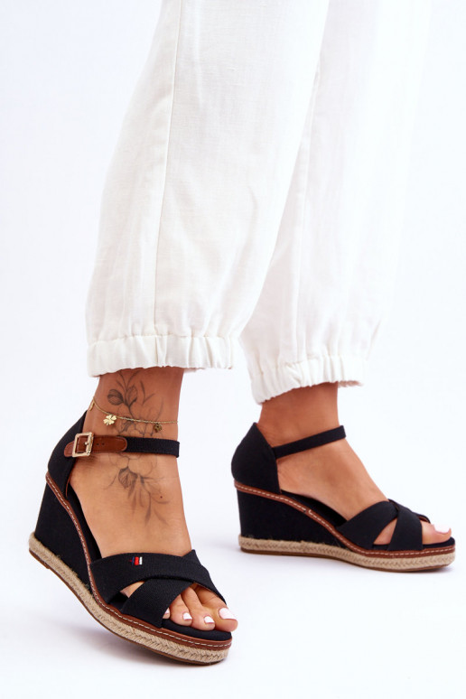 Women's Wedge Sandals Black Janet Women's Wedge Sandals Black Janet