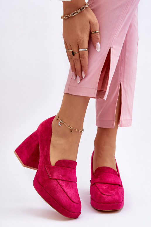 Suede Pumps On A Chunky Heel And...