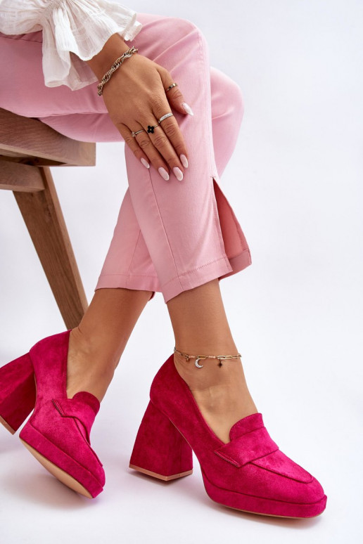 Suede Pumps On A Chunky Heel And...