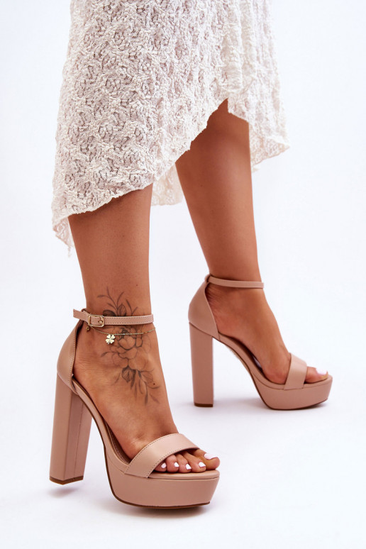 Leather Sandals On A High Bar And... Leather Sandals On A High Bar And...