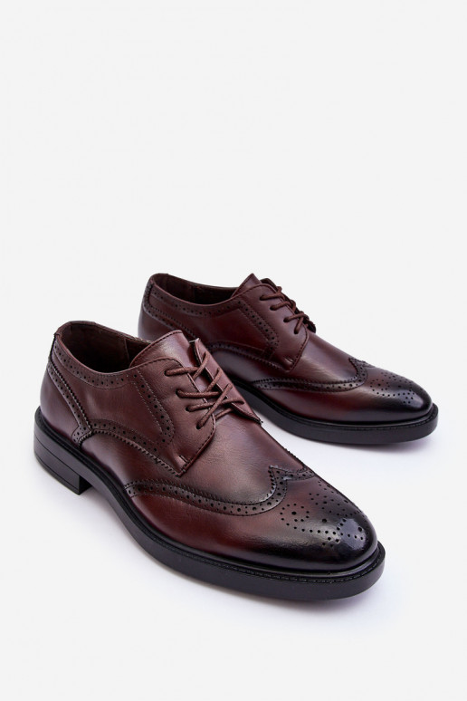 Men's Elegant Leather Shoes Brown...